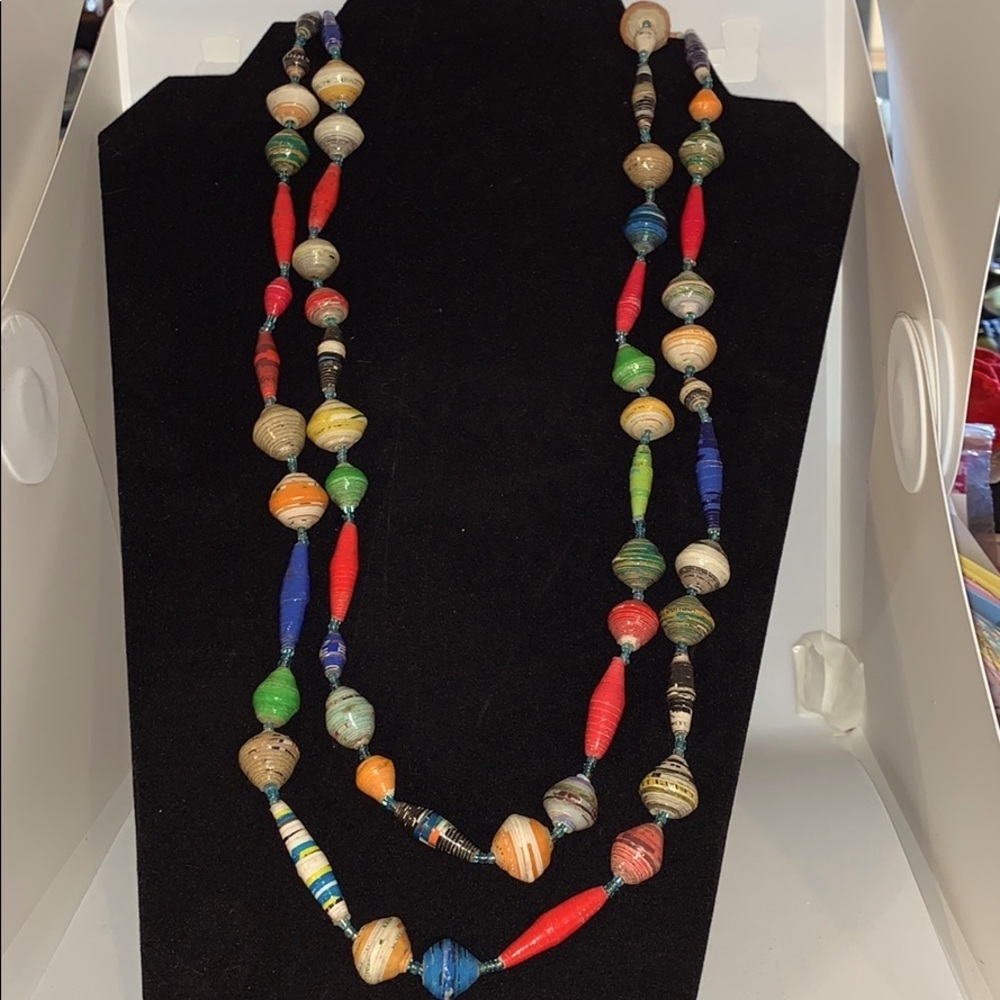 Vintage Beads w/ Seed Bead Spacers 28” long